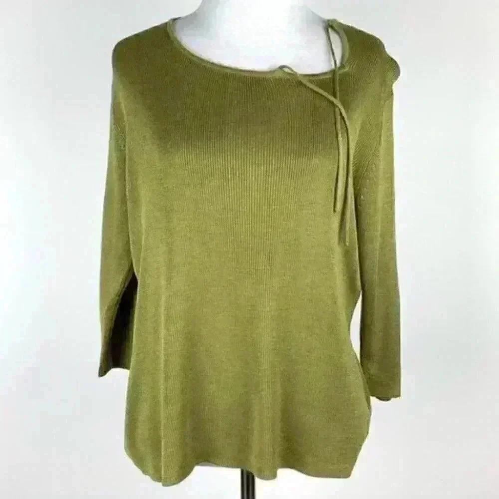 Requirements sweater PM green ribbed 3/4 sleeve - Picture 8 of 8